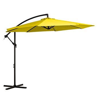 10ft Steel Crank Lift Hanging Offset Cantilever Umbrella