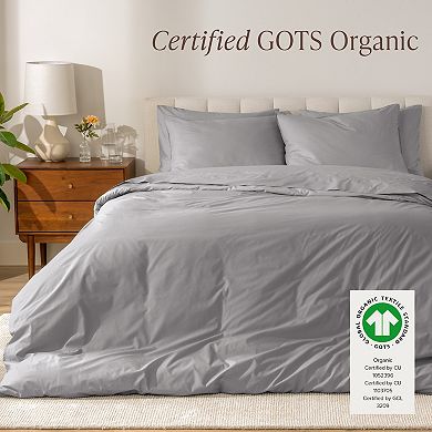 Bare Home 100% Organic Cotton Percale Duvet Cover Set