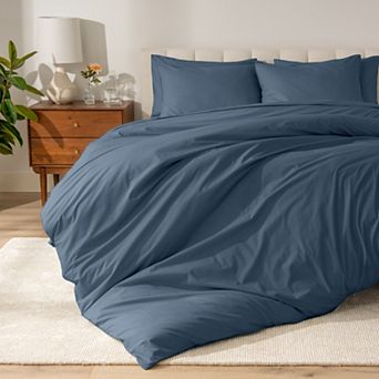 Bare Home 100% Organic Cotton Percale Duvet Cover Set