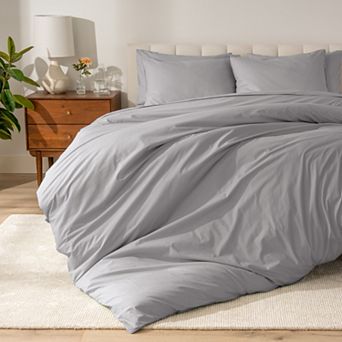 Bare Home 100% Organic Cotton Percale Duvet Cover Set