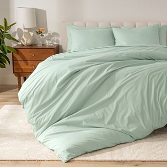 Bare Home 100% Organic Cotton Percale Duvet Cover Set