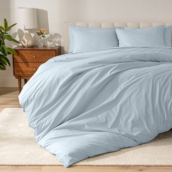 Bare Home 100% Organic Cotton Percale Duvet Cover Set