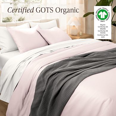 Bare Home 100% Organic Cotton Sateen Duvet Cover Set