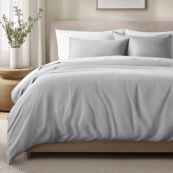 Bare Home 100% Organic Cotton Sateen Duvet Cover Set