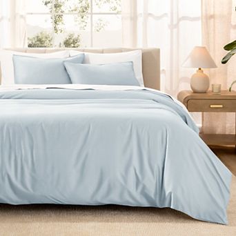 Bare Home 100% Organic Cotton Sateen Duvet Cover Set