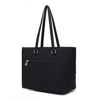 MKF Collection Hallie Solid Quilted Cotton Women’s Tote Bag by Mia K