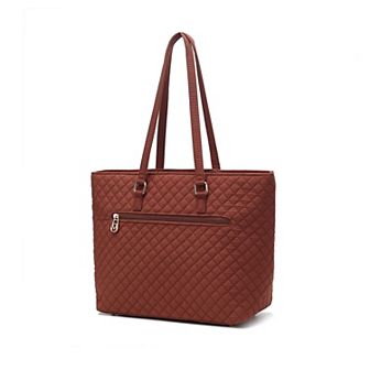 MKF Collection Hallie Solid Quilted Cotton Women’s Tote Bag by Mia K