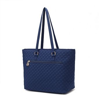 MKF Collection Hallie Solid Quilted Cotton Women’s Tote Bag by Mia K