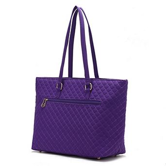 MKF Collection Hallie Solid Quilted Cotton Women’s Tote Bag by Mia K