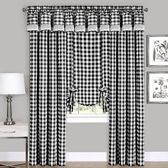 Goodgram Complete 6 pc Country Chic Plaid Window Curtain Treatment Set