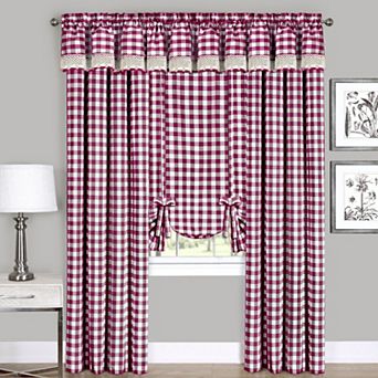 Goodgram Complete 6 pc Country Chic Plaid Window Curtain Treatment Set