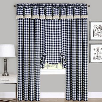 Goodgram Complete 6 pc Country Chic Plaid Window Curtain Treatment Set