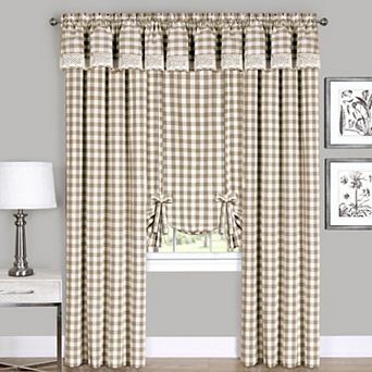 Goodgram Complete 6 pc Country Chic Plaid Window Curtain Treatment Set