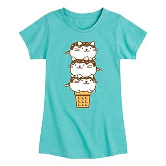 Girls 7-16 Kawaii Ice Cream Cone Tee