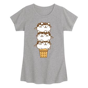 Girls 7-16 Kawaii Ice Cream Cone Tee