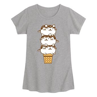 Girls 7-16 Kawaii Ice Cream Cone Tee