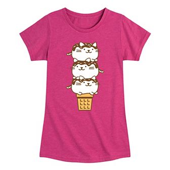 Girls 7-16 Kawaii Ice Cream Cone Tee