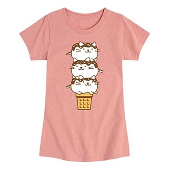 Girls 7-16 Kawaii Ice Cream Cone Tee