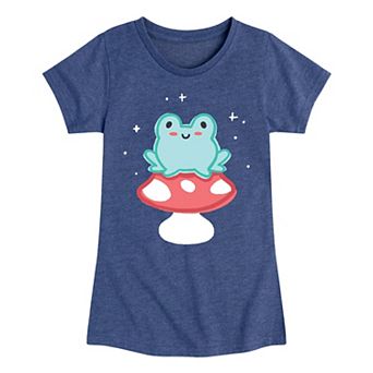 Girls 7-16 Frog on Mushroom Tee
