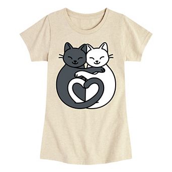 Girls 7-16 Cats Heart Tails Tee