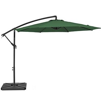 10 Ft Steel Crank-lift Cantilever Umbrella With Weighted Base
