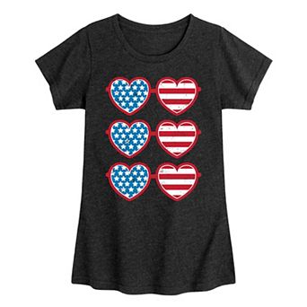 Girls 7-16 Retro Sunglasses American Flag Tee