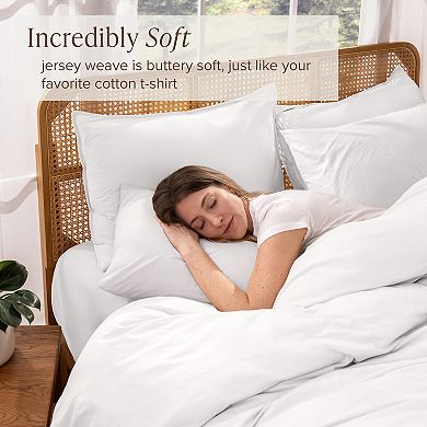 Bare Home 100% Organic Cotton Jersey Duvet Cover Set