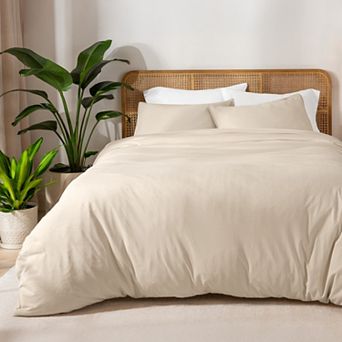 Bare Home 100% Organic Cotton Jersey Duvet Cover Set