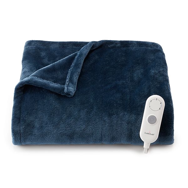 Cuddl Duds Plush Heated Throw Blanket - Navy