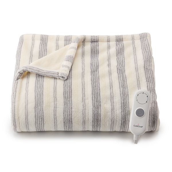 Cuddl Duds Plush Heated Throw Blanket - Stripe