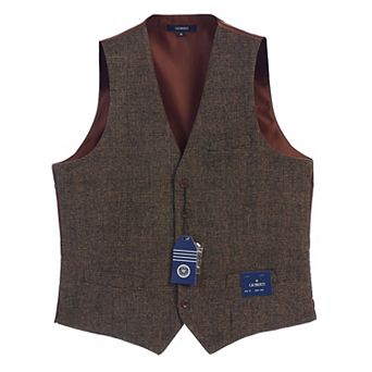 Gioberti Men's 5 Button Slim Fit Formal Herringbone Tweed Suit Vest