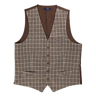 Gioberti Men's 5 Button Slim Fit Formal Herringbone Tweed Suit Vest
