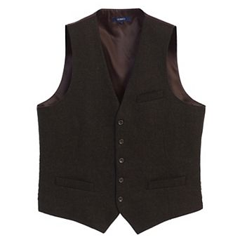 Gioberti Men's 5 Button Slim Fit Formal Herringbone Tweed Suit Vest