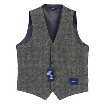 Gioberti Men's 5 Button Slim Fit Formal Herringbone Tweed Suit Vest