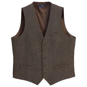 Gioberti Men's 5 Button Slim Fit Formal Herringbone Tweed Suit Vest