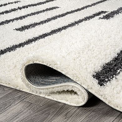 Alaro Berber Stripe Shag Runner Rug