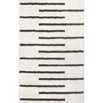 Alaro Berber Stripe Shag Runner Rug