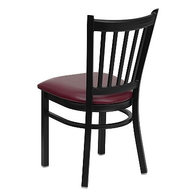 Emma And Oliver 2 Pack Vertical Back Metal Restaurant Chair