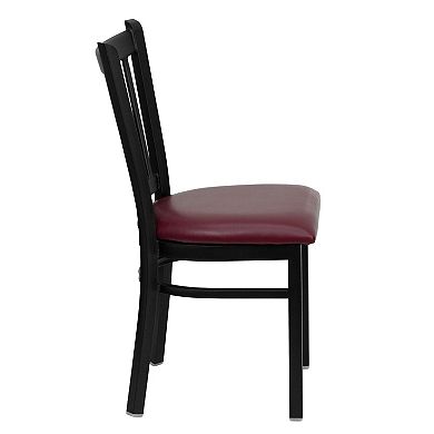 Emma And Oliver 2 Pack Vertical Back Metal Restaurant Chair