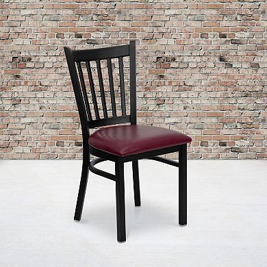 Emma And Oliver 2 Pack Vertical Back Metal Restaurant Chair