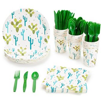 144 pc Of Cactus Party Supplies For Desert Birthday Decorations, Serves 24