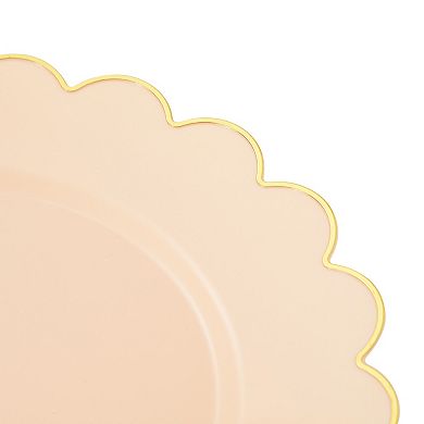 50 Pack Plastic Plates For Party Wedding Reception Christmas, 9" Disposable