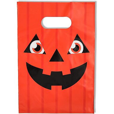 120 Pack Small Plastic Gift Bags With Handles For Spooky Halloween Party Candy