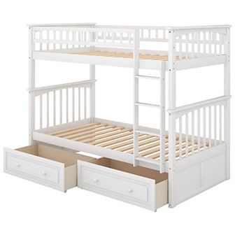 Merax Bunk Bed With Drawers, Convertible Beds