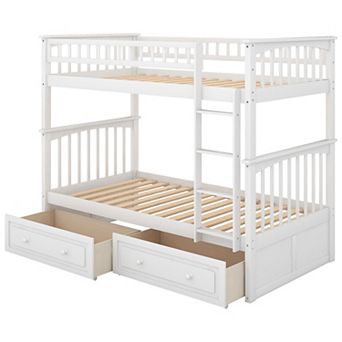 Merax Bunk Bed With Drawers, Convertible Beds