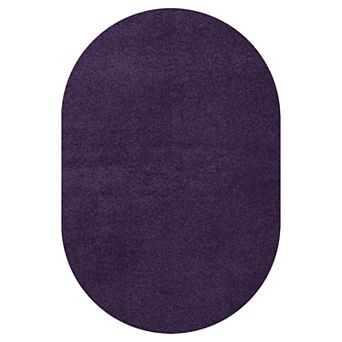 Haze Solid Low Pile Area Rug Purple