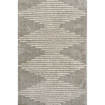 Elm Diamond Stripe Geometric Shag Area Rug