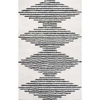 Elm Diamond Stripe Geometric Shag Area Rug