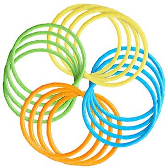 12 Pack Multicolored Pool Sinking Diving Rings Toys For Kids Summer Party 6.3 In