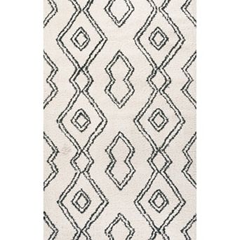 Deia Moroccan Style Diamond Shag Area Rug